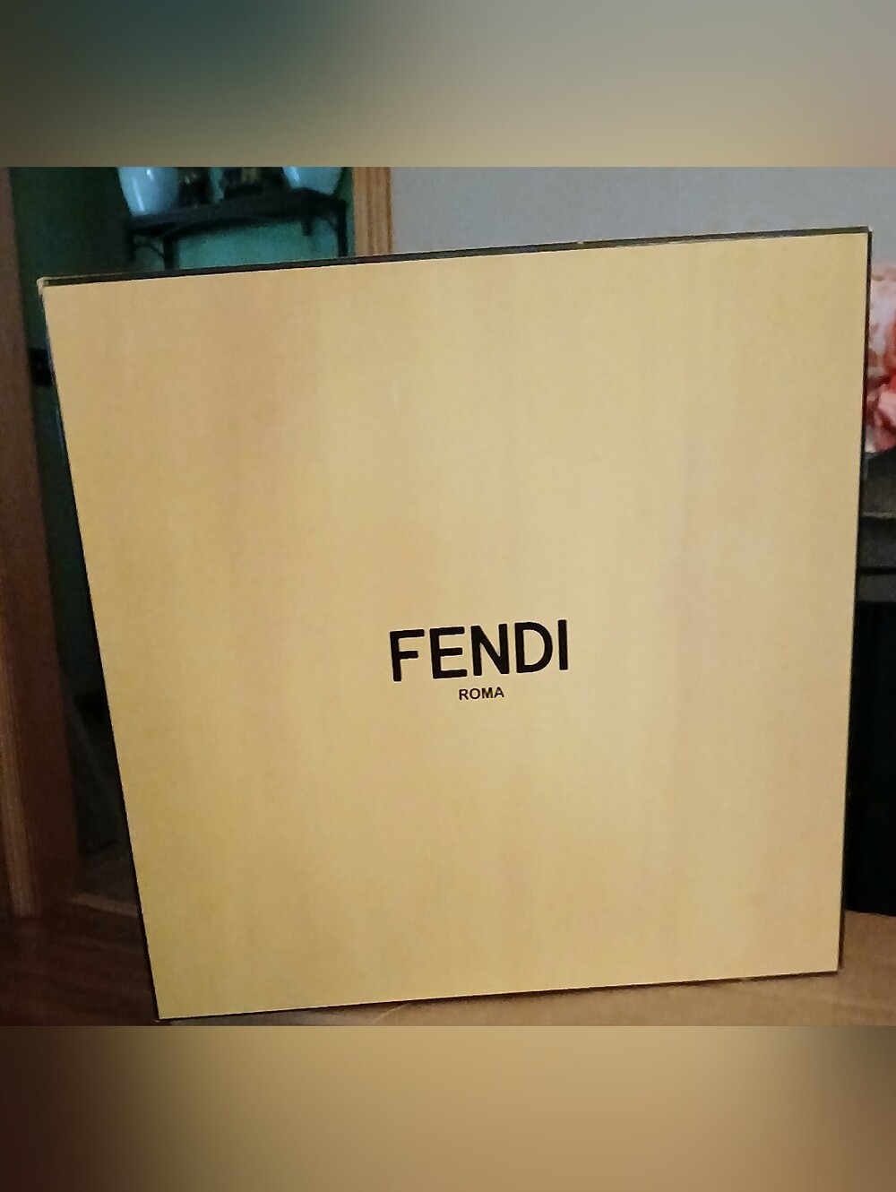 Fendi Yellow & Black Roma Logo Empty Box